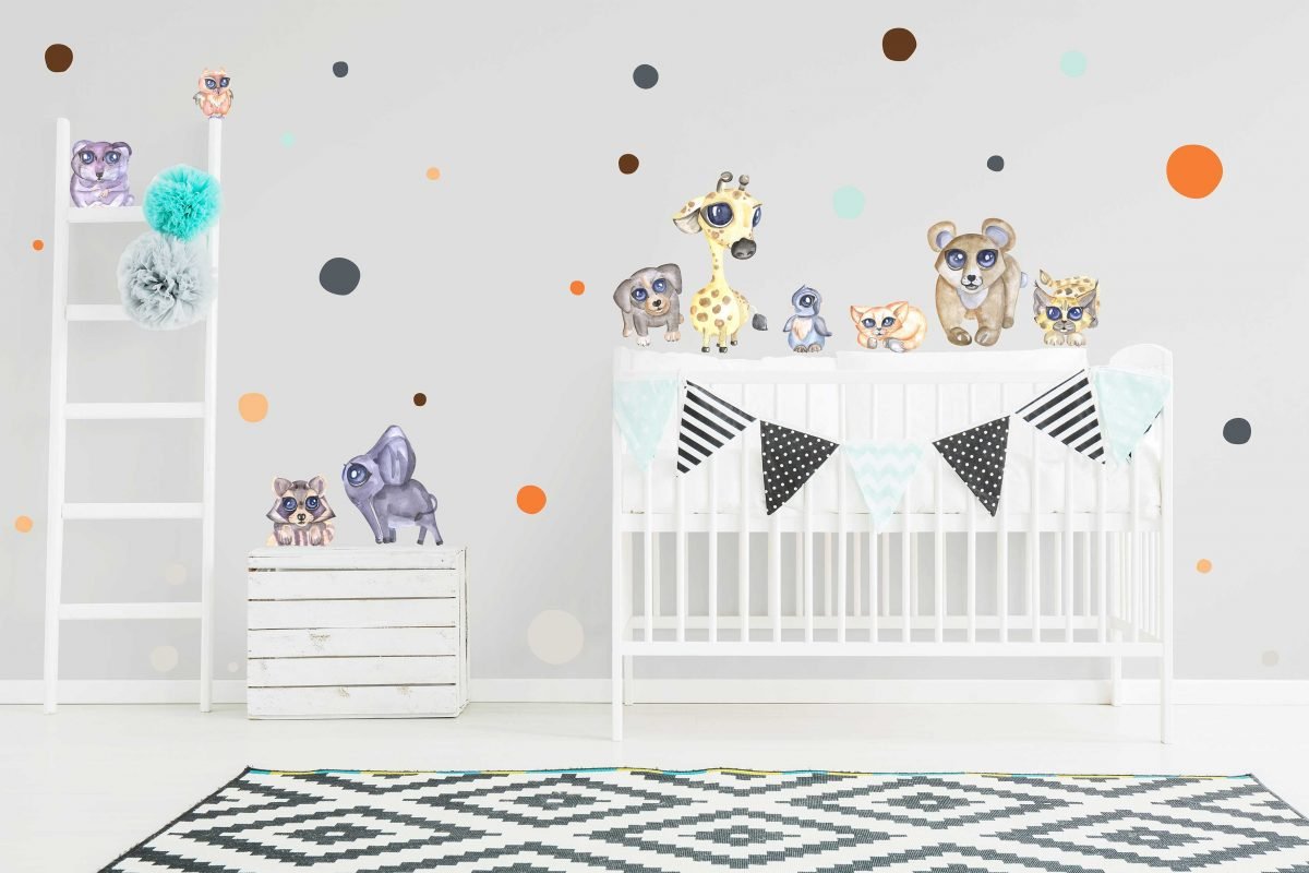 Polka Dots Nursery Wall Decals Removable Wallpapers, Wall Stickers