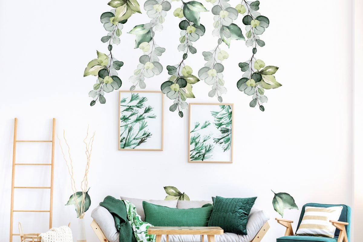 Green Foliage Wall Decal Set Removable Wallpapers, Wall Stickers