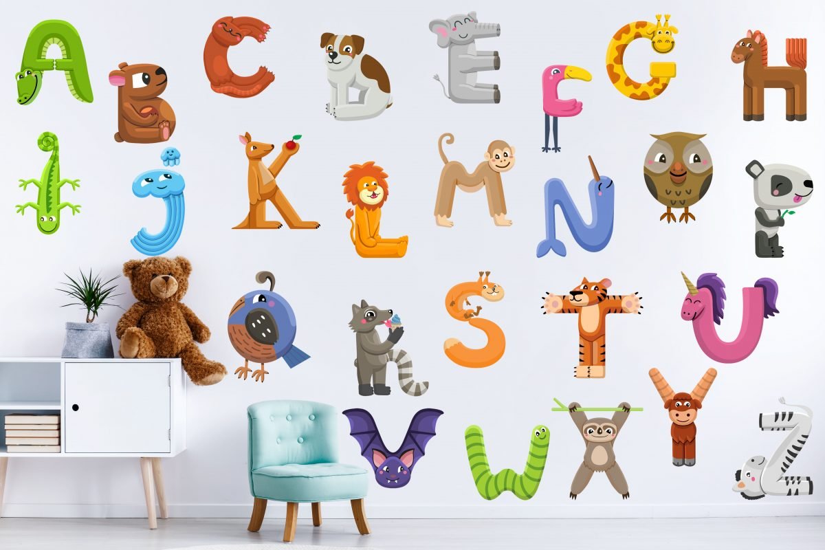 Kids Alphabet Wall Decal Set - Removable Wallpapers, Wall Stickers ...