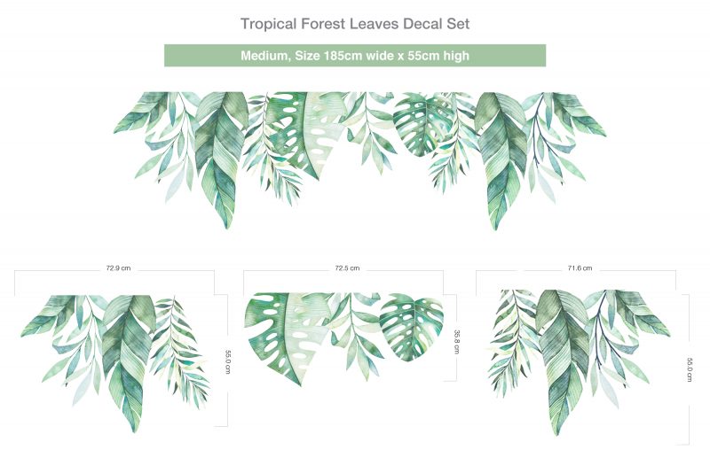 Tropical Forest Leaves Decal Set