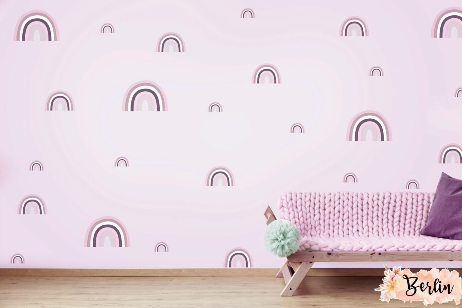 Vintage Rainbow Wall Decal Set Removable Wallpapers, Wall Stickers