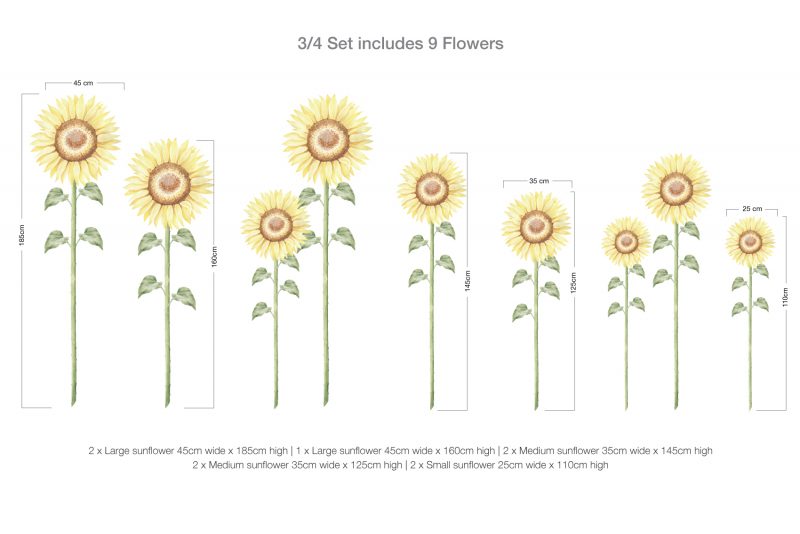 Sunflower LARGE Wall Decals