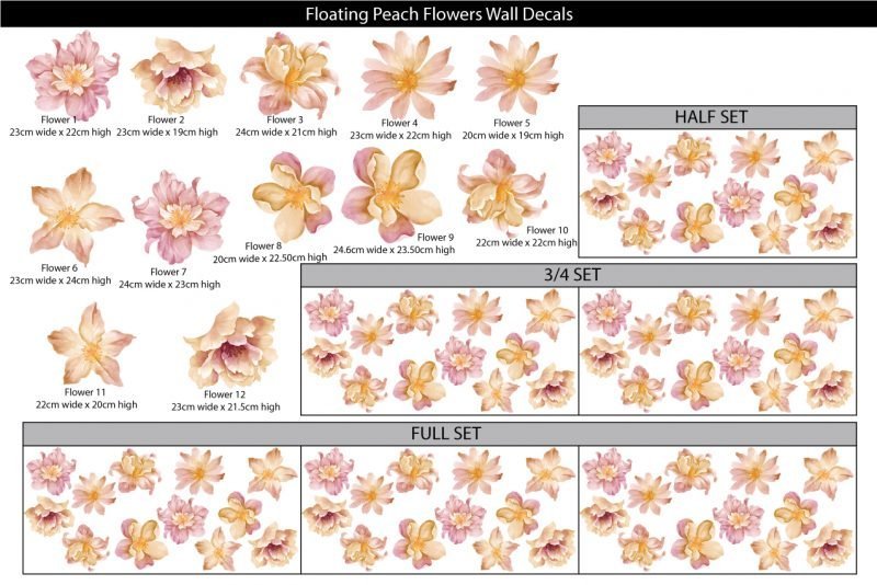 Floating-Peach-Flowers-Sizes