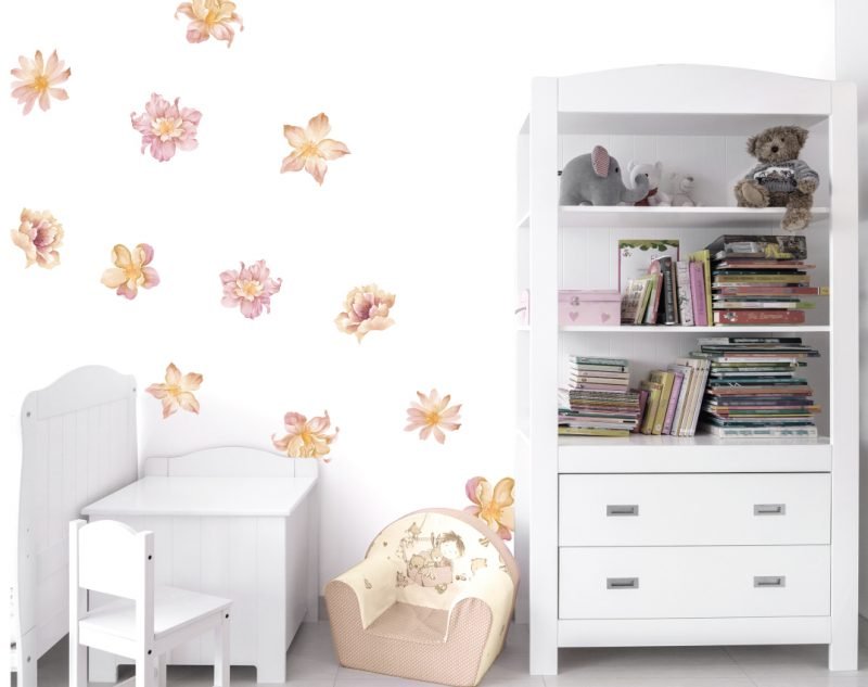 Floating-Peach-Flowers-Wall-Decals-01
