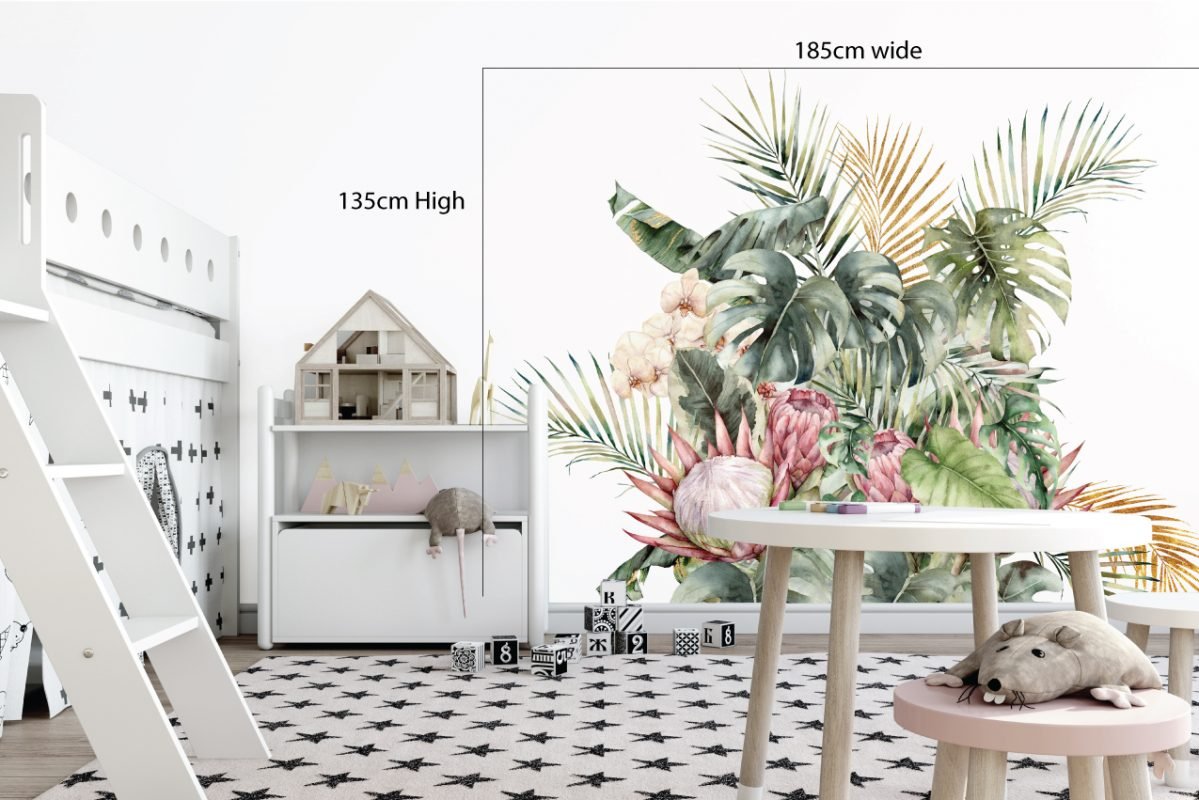Tropical Garden Wall Mural Decals Removable Wallpapers, Wall Stickers