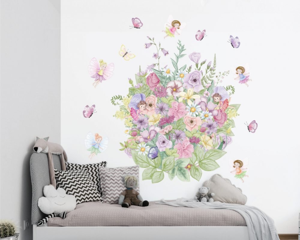 Fairy Garden and Angels Wall Decals Removable Wallpapers, Wall