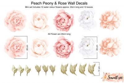 Small Peach-Peony-&-Rose-Wall-Decals