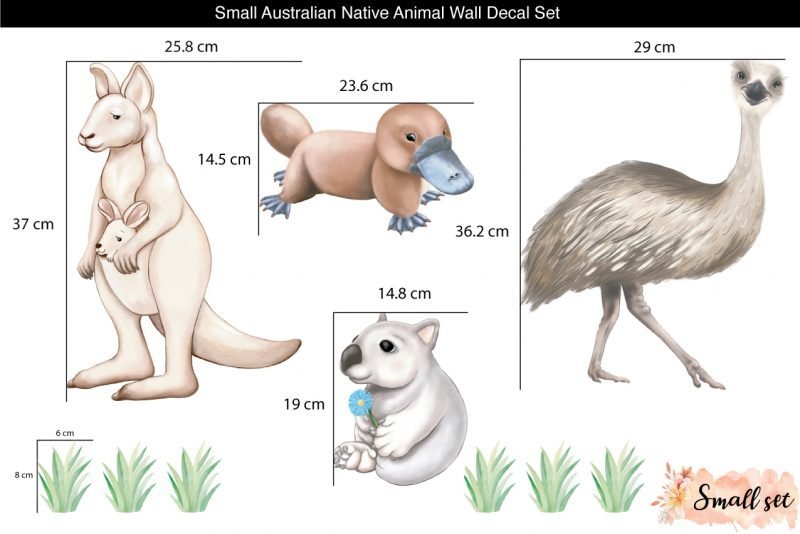 Small_Australian-Native-Animal-Wall-decal-Set_Sizes