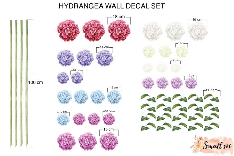 Small_Hydrangea-wall-decals_Sizes