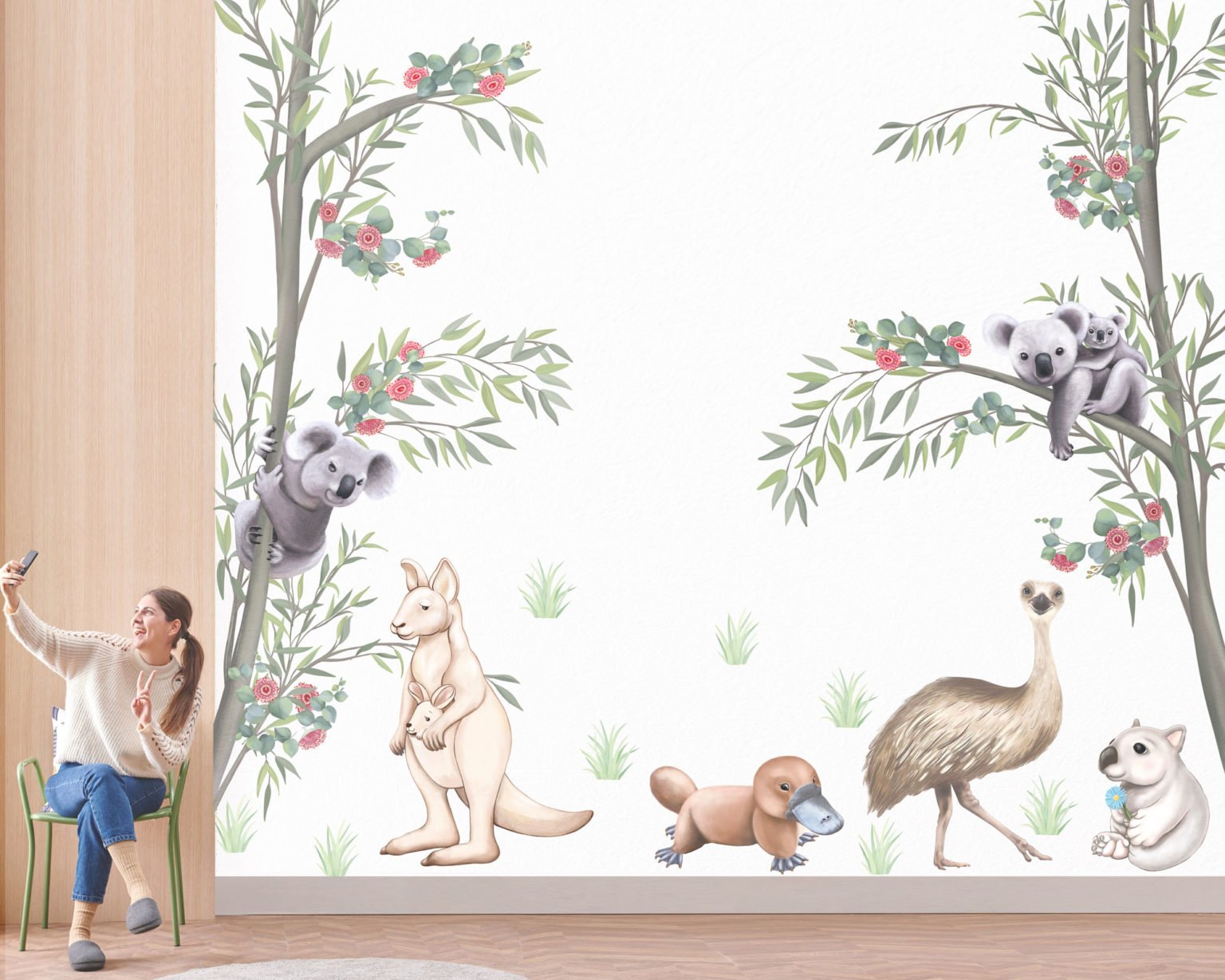 Australian Native Animal Wall decal Jumbo Removable Wallpapers, Wall