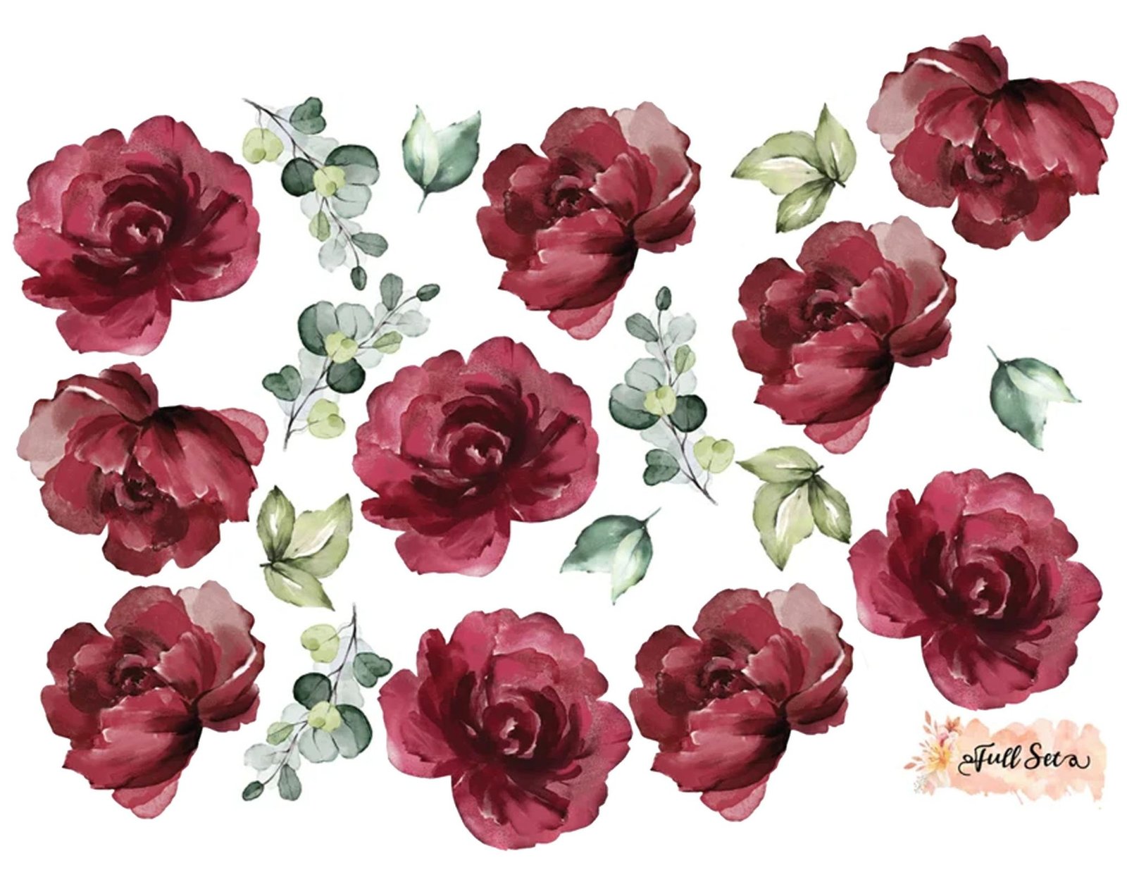 Custom Burgundy Wall Decals Removable Wallpapers, Wall Stickers