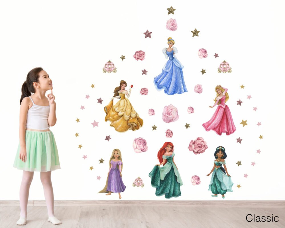 Princess Sticker Background Tanlaby Princess Wall Stickers Girls - Removable Wallpapers, Wall ...