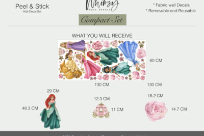 Tanlaby Princess Wall Stickers Girls