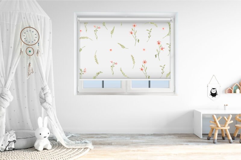 Flowers And Leaves - Printed Roller Blind