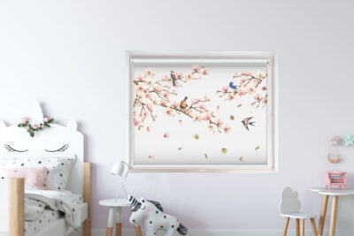 Magnolia Flowers Birds - Printed roller blinds