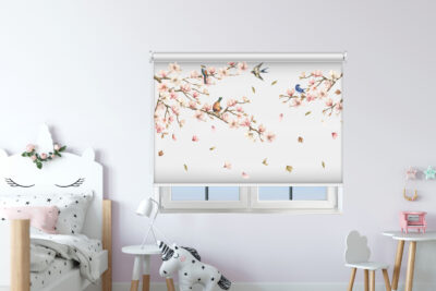 Magnolia Flowers Birds - Printed roller blinds