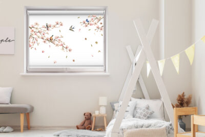 Magnolia Flowers and Birds - Printed Roller Blind
