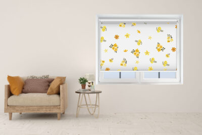 Yellow Floral - Printed Roller Blind