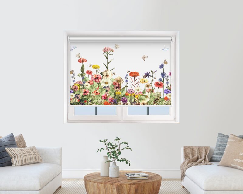 Wild Flower Wall Trim - Printed Roller Blind