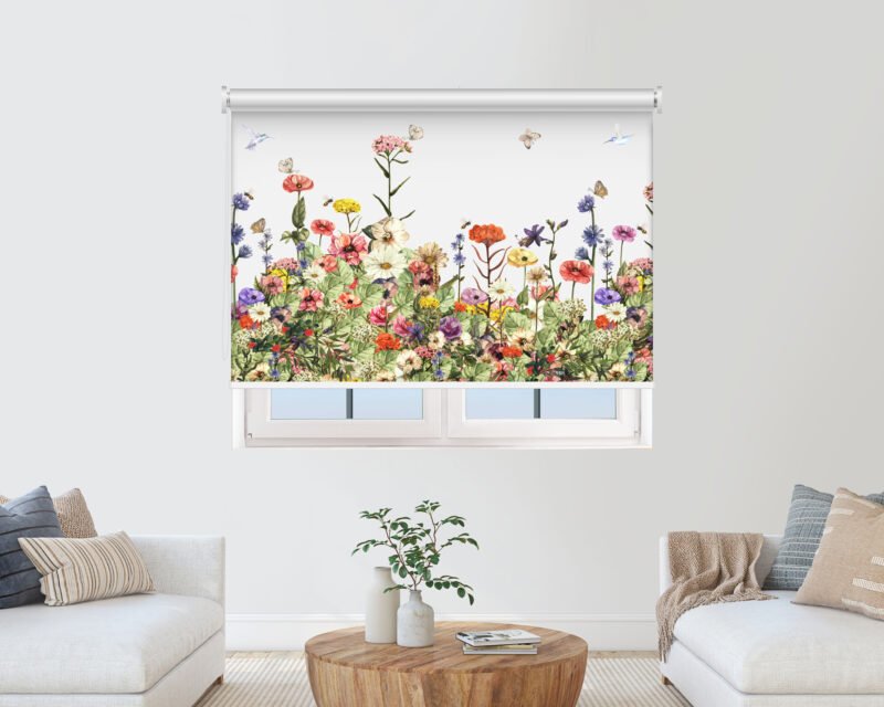 Wild Flower Wall Trim - Printed Roller Blind