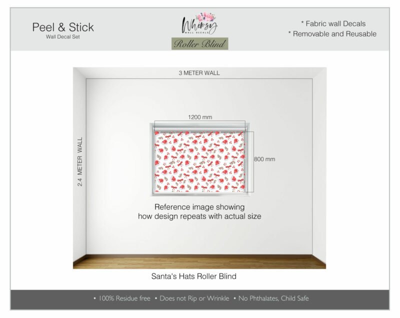 Santa's Hats - Printed Roller Blind