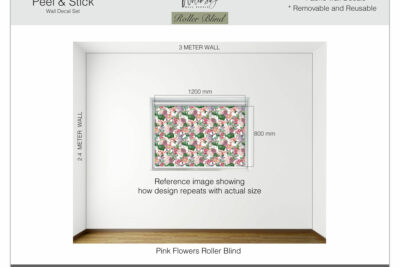 Pink Flowers - Printed Roller Blind