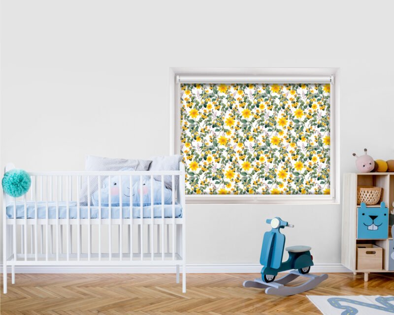 Yellow Flowers- Printed Roller Blind