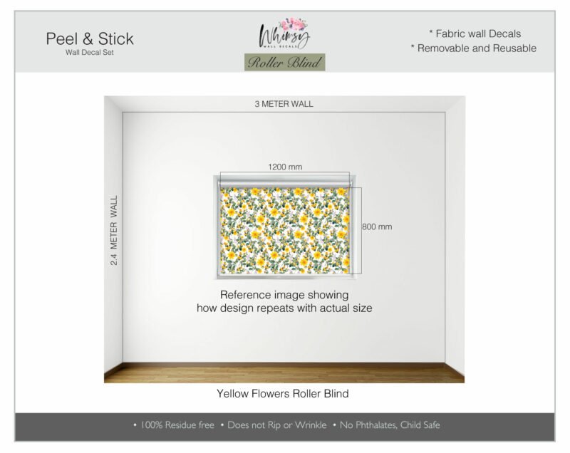 Yellow Flowers- Printed Roller Blind