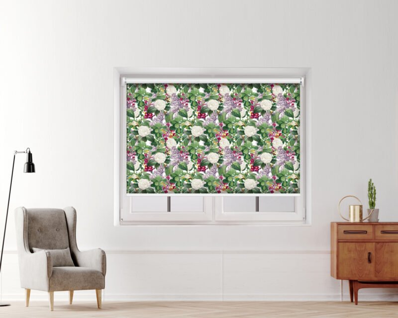 Summer Green Flowers - Printed Roller Blind