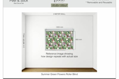 Summer Green Flowers - Printed Roller Blind