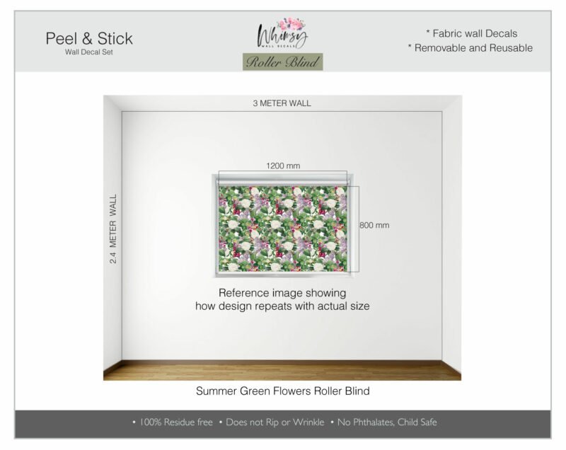 Summer Green Flowers - Printed Roller Blind