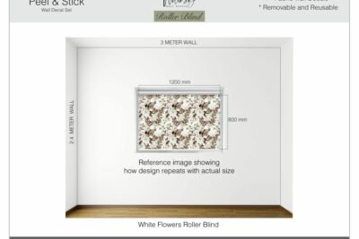 White Flowers - Printed Roller Blind