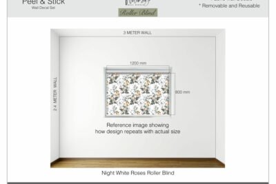 Night White Roses - Printed Roller Blind