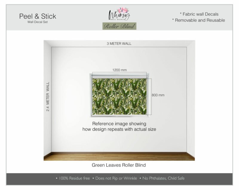 Green Leaves- Printed Roller Blind