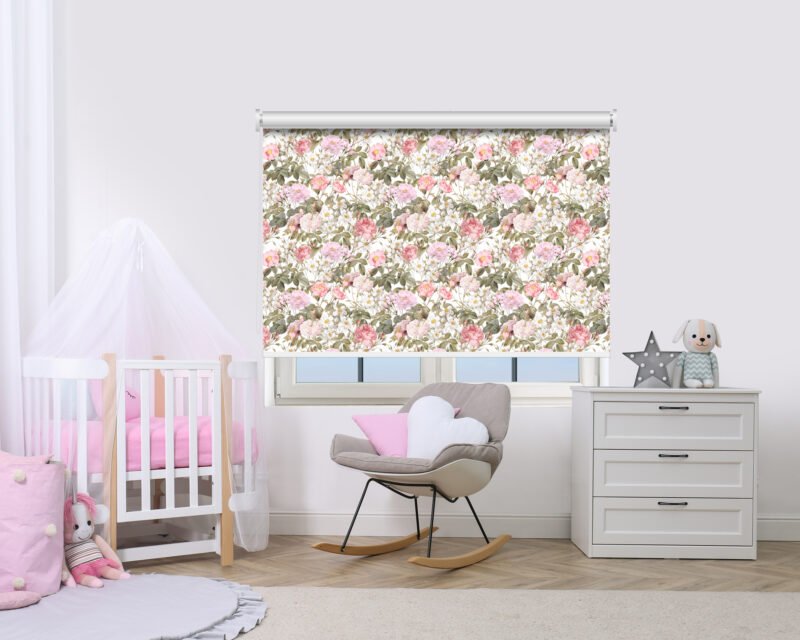 Romantic Peach Garden - Printed Roller Blind