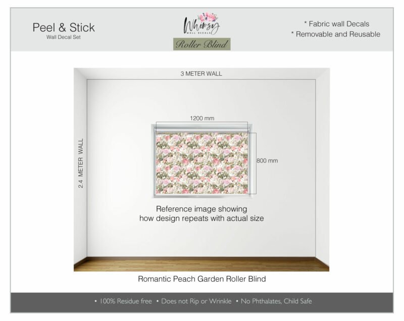 Romantic Peach Garden - Printed Roller Blind