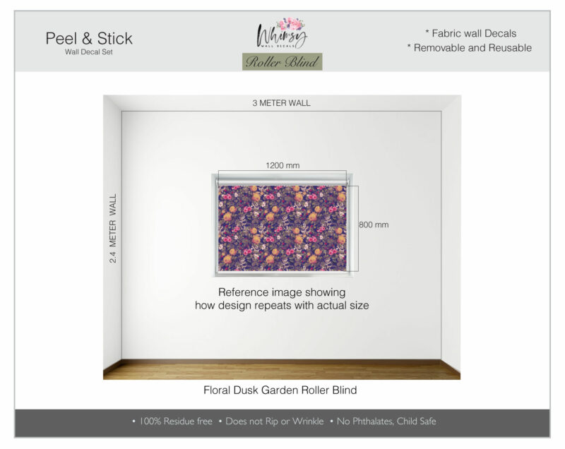 Floral Dusk Garden - Printed Roller Blind