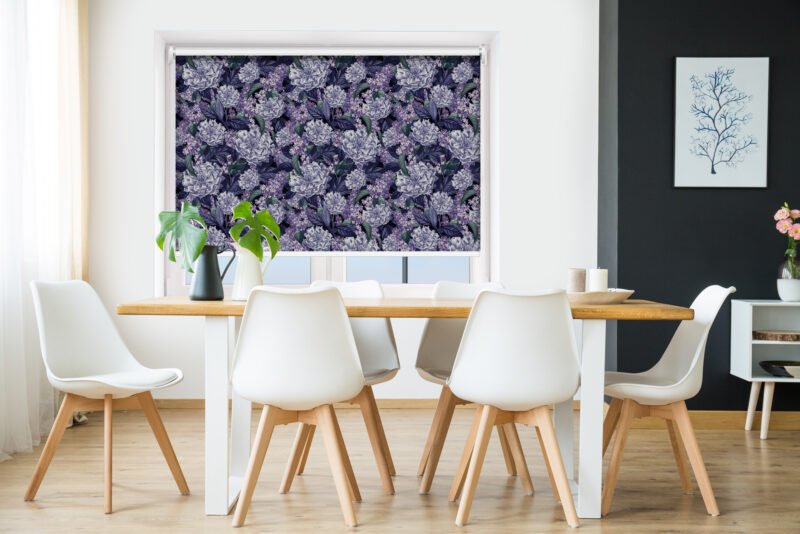 New Moon Night Flowers - Printed Roller Blind