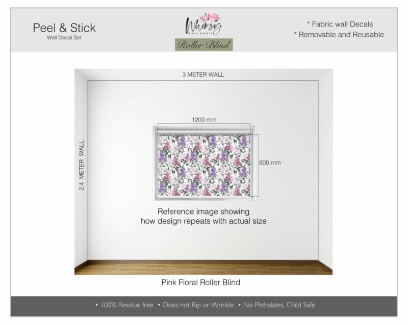 Pink Floral - Printed Roller Blind