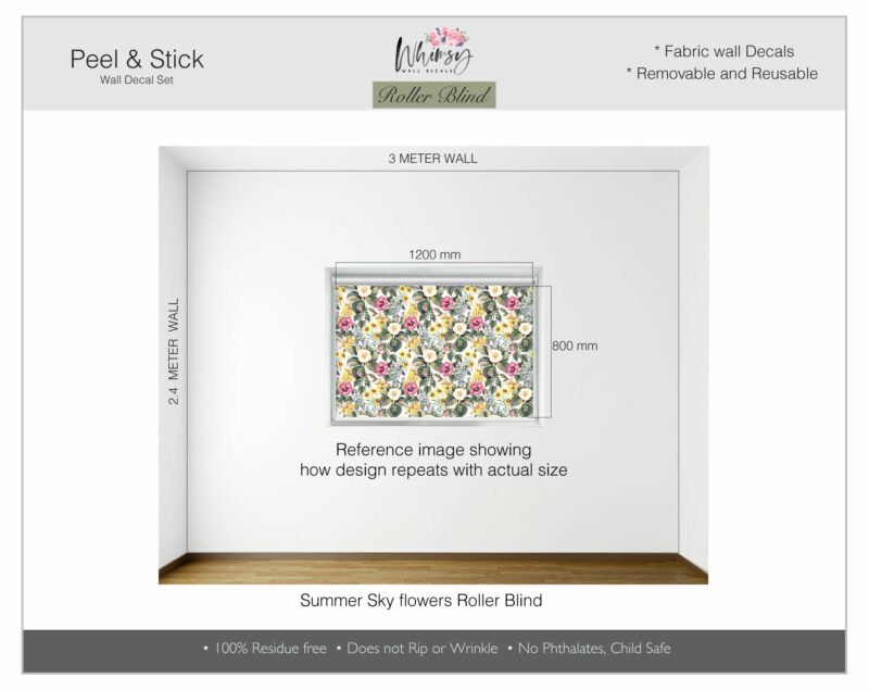 Summer Sky flowers - Printed Roller Blind