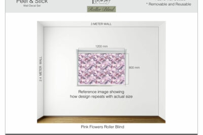 Pink Flowers - Printed Roller Blind
