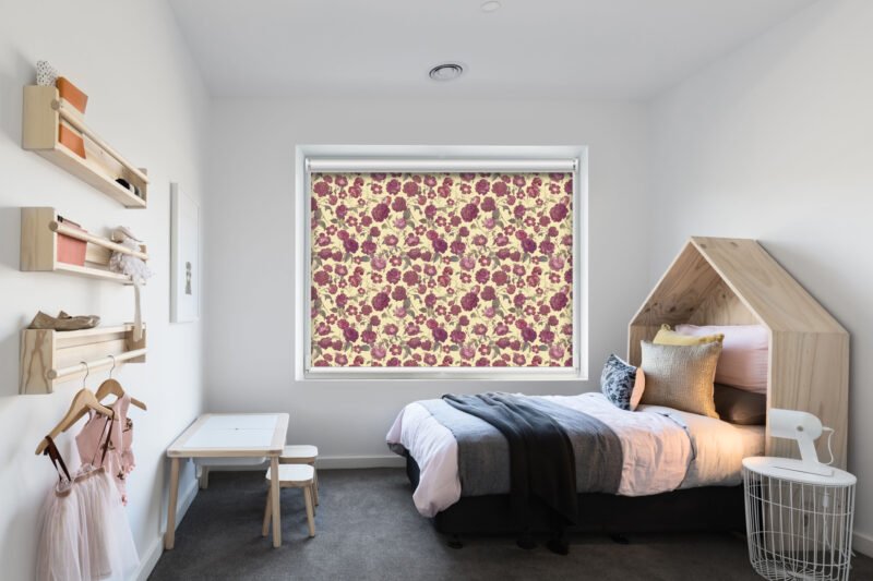 Red Peony - Printed Roller Blind