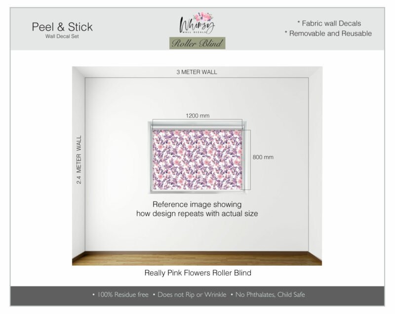 Really Pink Flowers - Printed Roller Blind