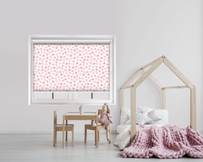 Valentine Pastel Hearts - Printed Roller Blind