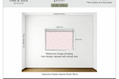 Valentine Pastel Hearts - Printed Roller Blind