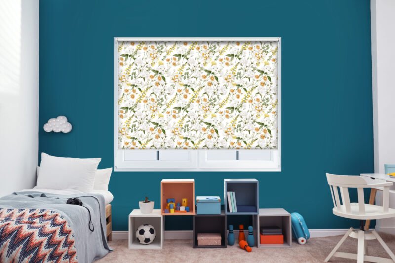 Sunny Floral Stationery - Printed Roller Blind