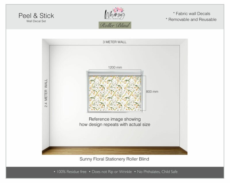 Sunny Floral Stationery - Printed Roller Blind