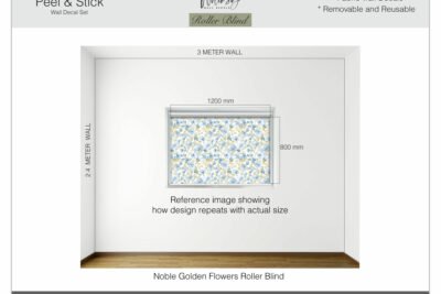 Noble Golden Flowers - Printed Roller Blind