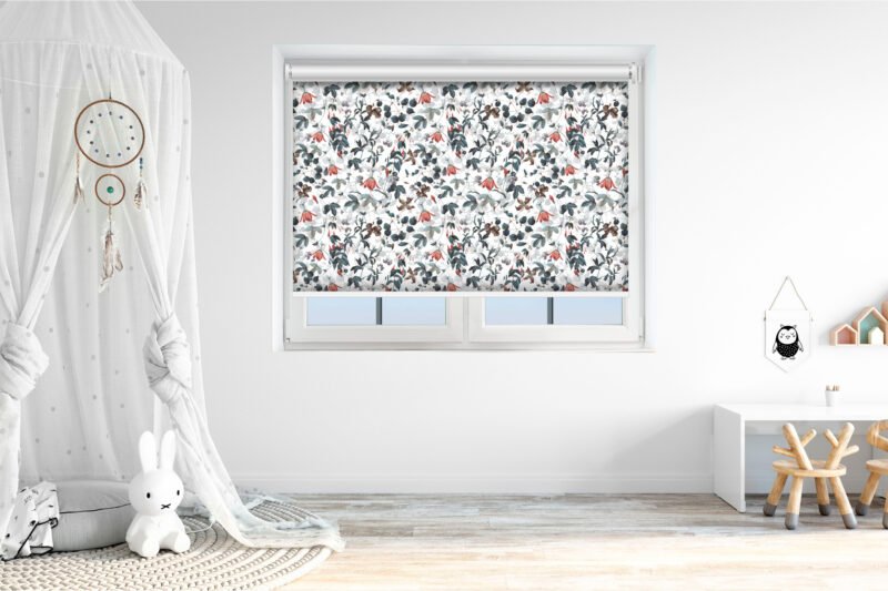 Midnight Flowers - Printed Roller Blind