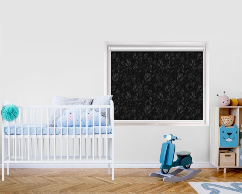 Mid Night Botanical Leaves - Printed Roller Blind